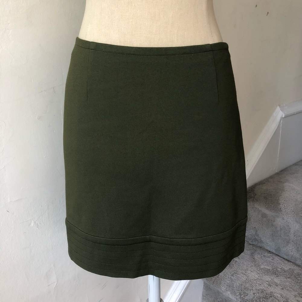 Trina Turk Mills Ponte Mini Skirt in Olive